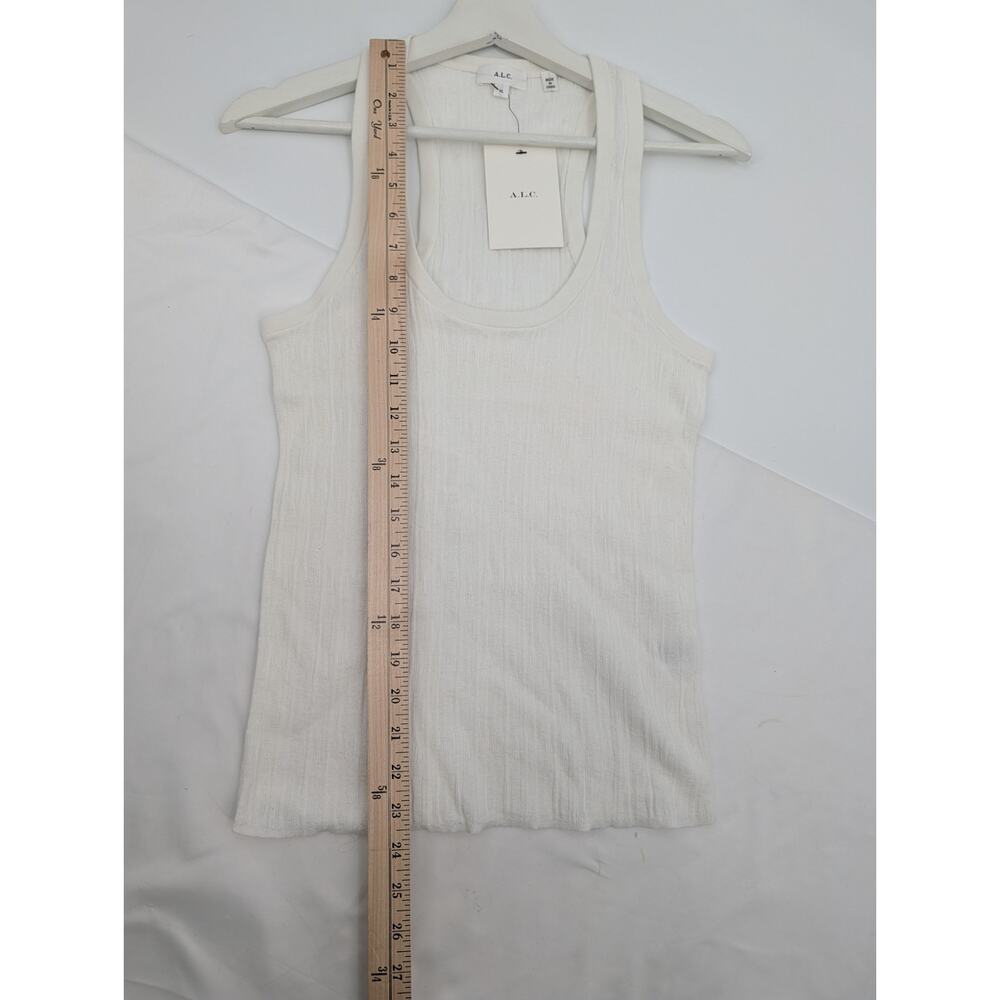 NWT A.L.C. Iris Racerback Cotton Blend Tank Top Bright White XL Stretchy - Picture 3 of 7